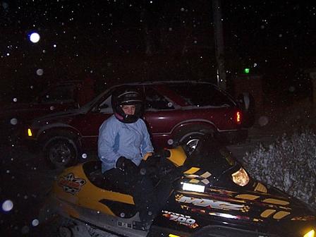 Amanda on Steve's sled last winter